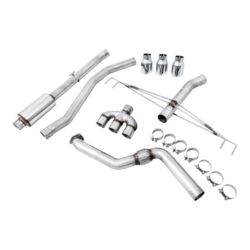 AWE Tuning 2017+ Honda Civic Type R Track Edition Exhaust w/Front Pipe & Triple Chrome Silver Tips - The Coin Has A Say