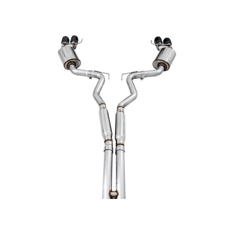 AWE Tuning 2018+ Ford Mustang GT (S550) Cat-back Exhaust - Touring Edition (Quad Diamond Black Tips) - The Coin Has A Say
