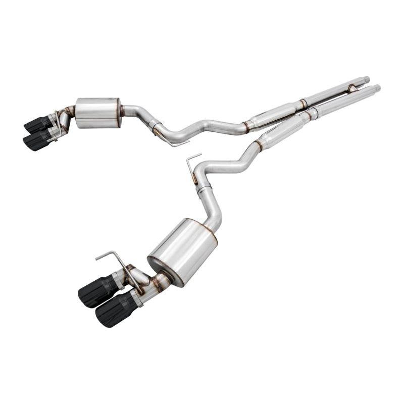 AWE Tuning 2018+ Ford Mustang GT (S550) Cat-back Exhaust - Touring Edition (Quad Diamond Black Tips) - The Coin Has A Say