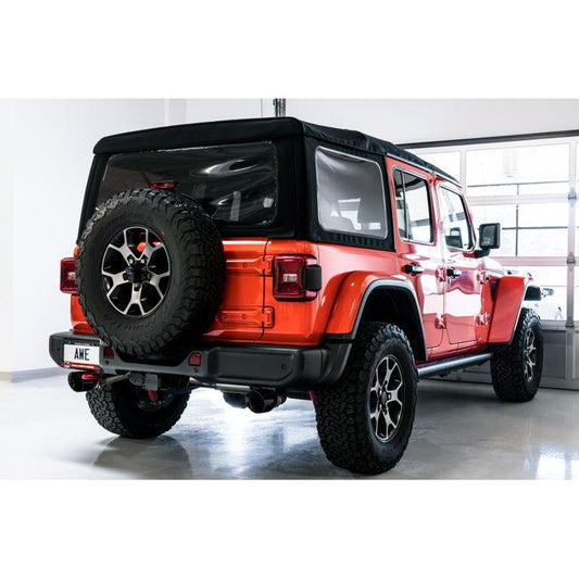 AWE Tuning 2018+ Jeep Wrangler JL/JLU Tread Edition Axle-Back Dual Exhaust - Diamond Black Tips - The Coin Has A Say