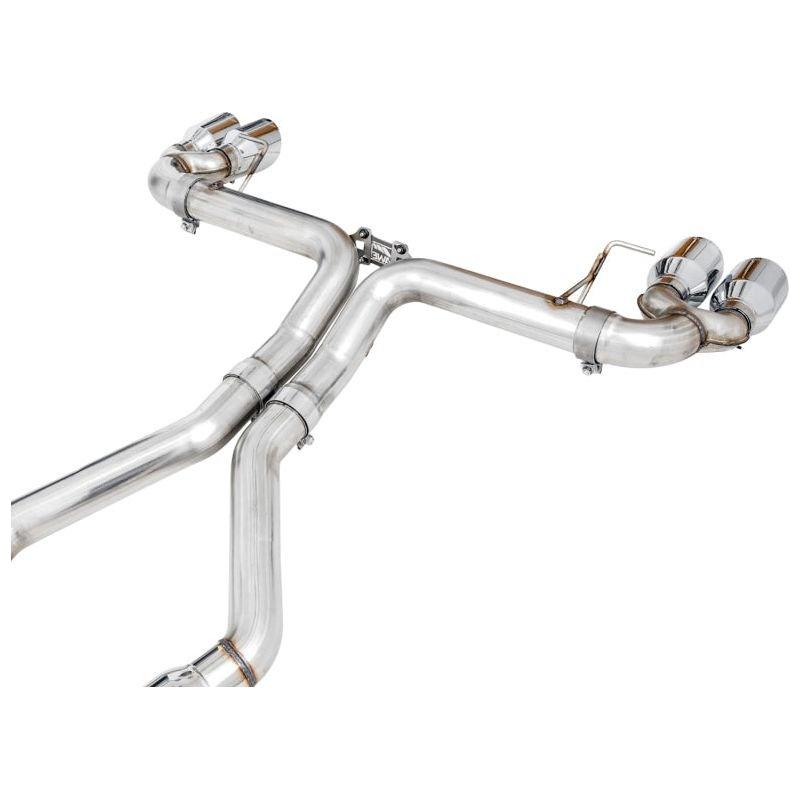 AWE Tuning 2019+ BMW M340i (G20) Track Edition Exhaust - Quad Chrome Silver Tips - The Coin Has A Say