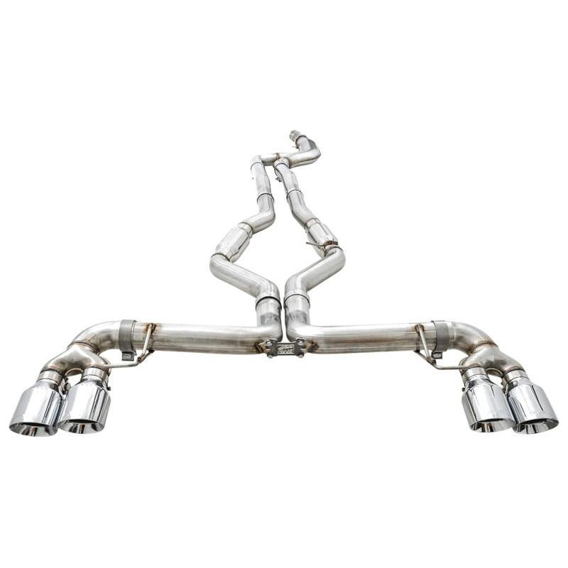 AWE Tuning 2019+ BMW M340i (G20) Track Edition Exhaust - Quad Chrome Silver Tips - The Coin Has A Say
