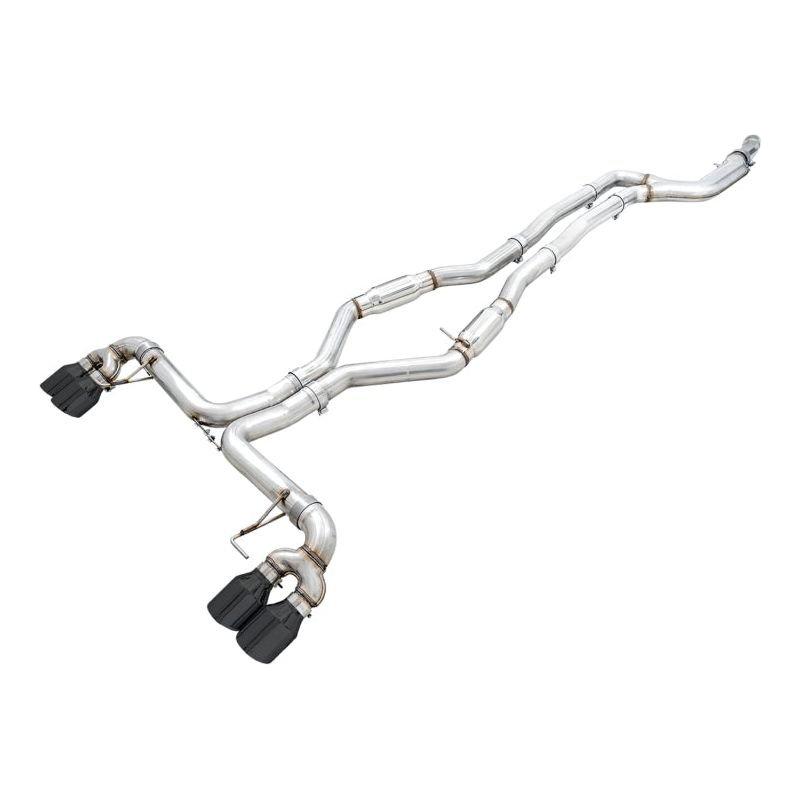 AWE Tuning 2019+ BMW M340i (G20) Track Edition Exhaust - Quad Diamond Black Tips - The Coin Has A Say