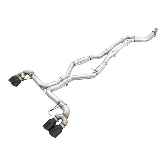 AWE Tuning 2019+ BMW M340i (G20) Track Edition Exhaust - Quad Diamond Black Tips - The Coin Has A Say