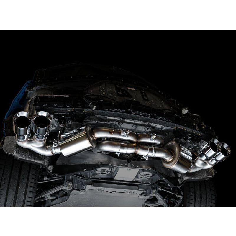 AWE Tuning 2020 Chevrolet Corvette (C8) Touring Edition Exhaust - Quad Chrome Silver Tips - The Coin Has A Say