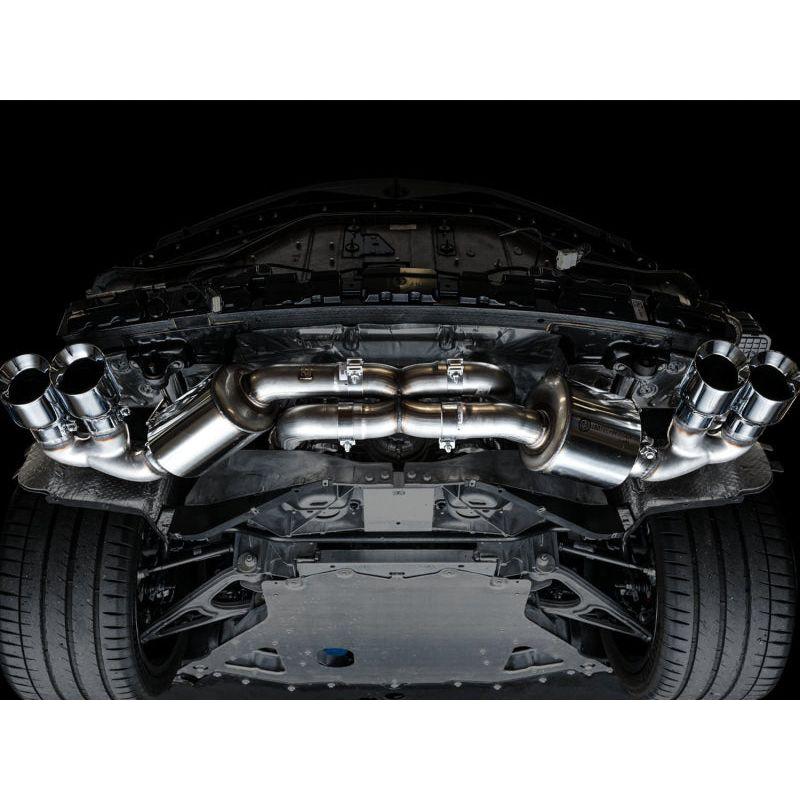 AWE Tuning 2020 Chevrolet Corvette (C8) Touring Edition Exhaust - Quad Chrome Silver Tips - The Coin Has A Say