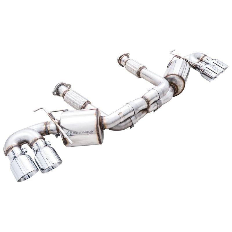 AWE Tuning 2020 Chevrolet Corvette (C8) Touring Edition Exhaust - Quad Chrome Silver Tips - The Coin Has A Say