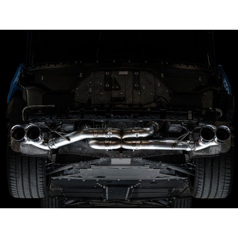 AWE Tuning 2020 Chevrolet Corvette (C8) Track Edition Exhaust - Quad Chrome Silver Tips - The Coin Has A Say