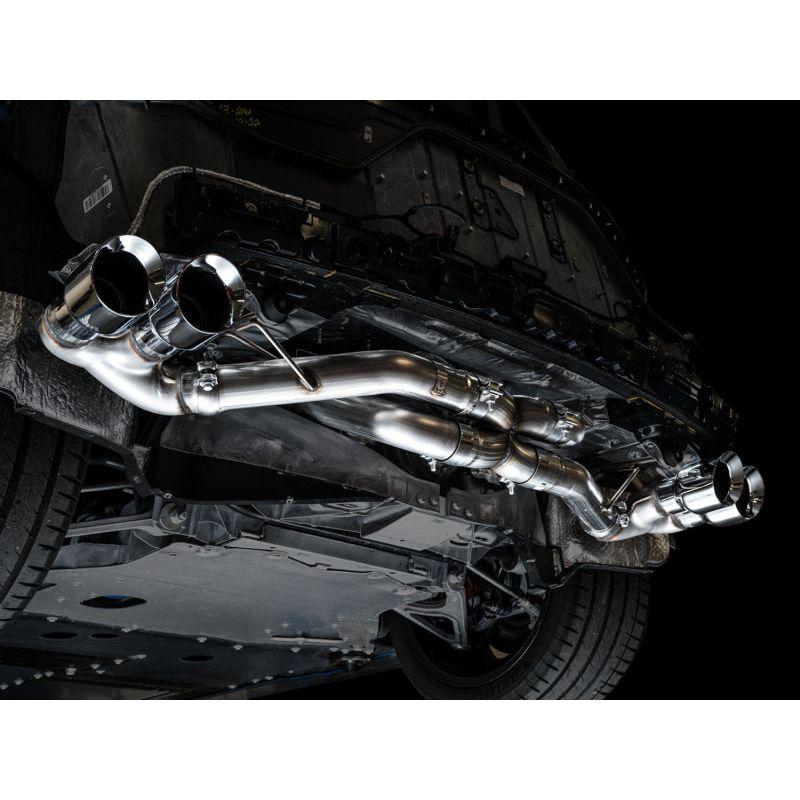 AWE Tuning 2020 Chevrolet Corvette (C8) Track Edition Exhaust - Quad Chrome Silver Tips - The Coin Has A Say