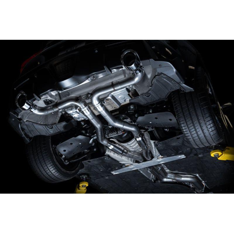 AWE Tuning 2020+ Toyota Supra A90 Track Edition Exhaust - 5in Chrome Silver Tips - The Coin Has A Say