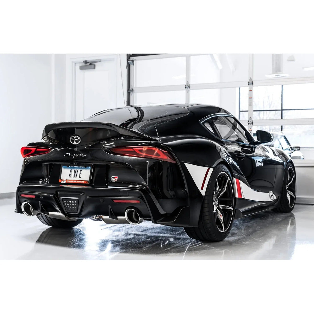 AWE Tuning 2020+ Toyota Supra A90 Track Edition Exhaust - 5in Chrome Silver Tips - The Coin Has A Say
