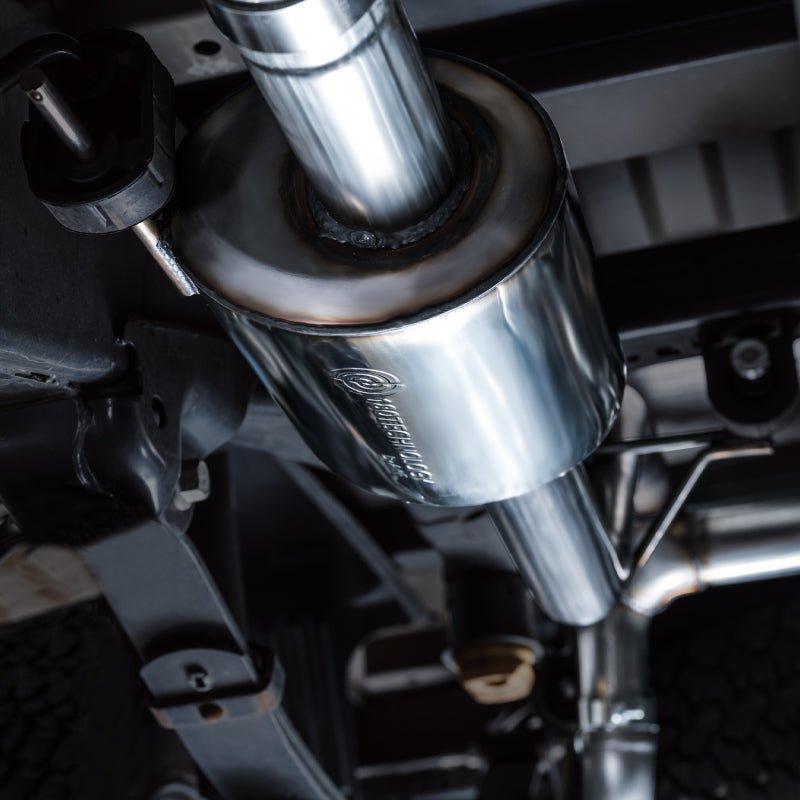 AWE Tuning 2021+ Ford F-150 Tremor (w/ Bumper Cutouts) 0FG Non-Resonated Catback -Diamond Black Tips - The Coin Has A Say