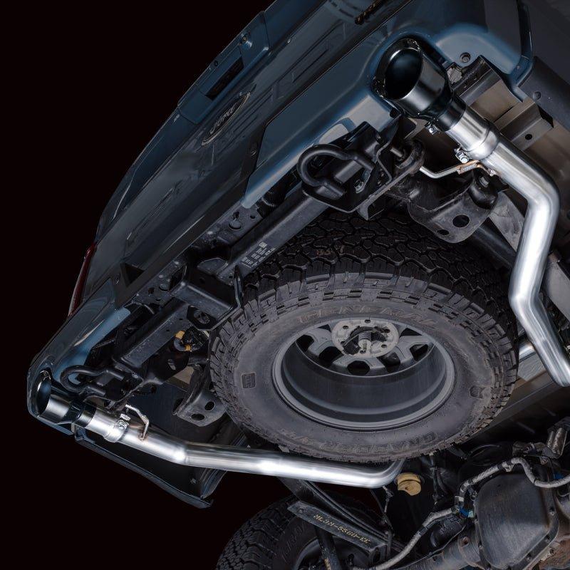 AWE Tuning 2021+ Ford F-150 Tremor (w/ Bumper Cutouts) 0FG Non-Resonated Catback -Diamond Black Tips - The Coin Has A Say