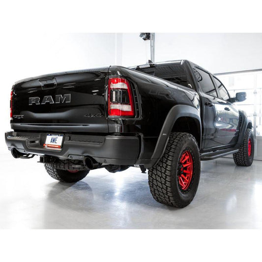 AWE Tuning 2021 RAM 1500 TRX 0FG Cat-Back Exhaust - Diamond Black Tips - The Coin Has A Say