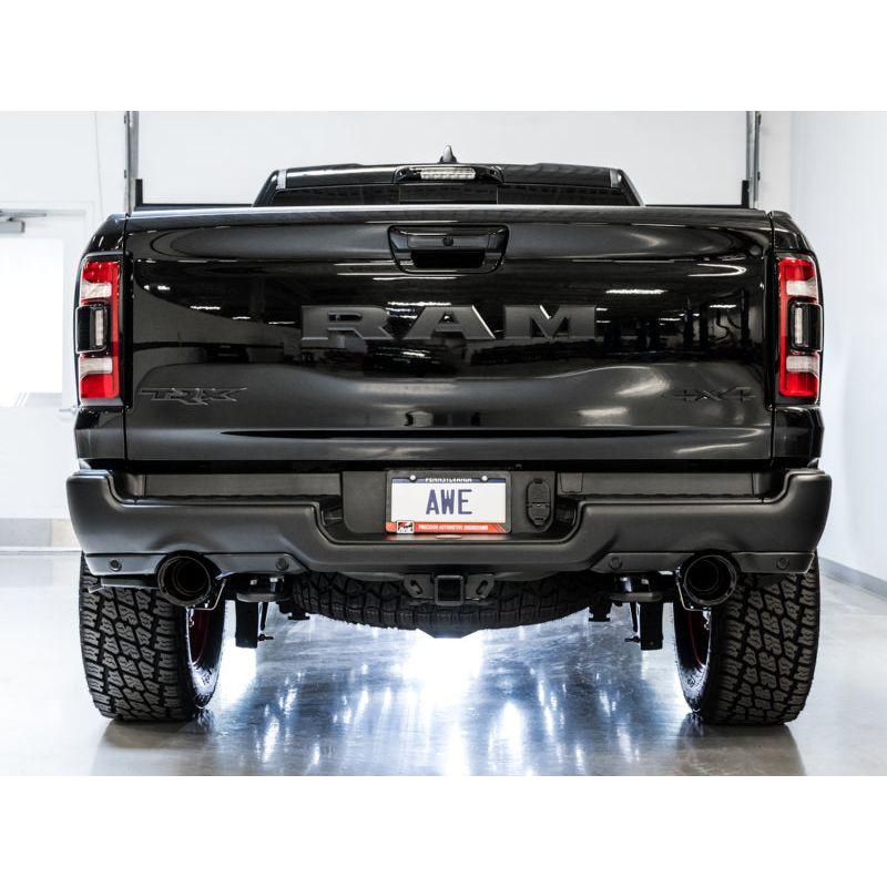 AWE Tuning 2021 RAM 1500 TRX 0FG Cat-Back Exhaust - Diamond Black Tips - The Coin Has A Say