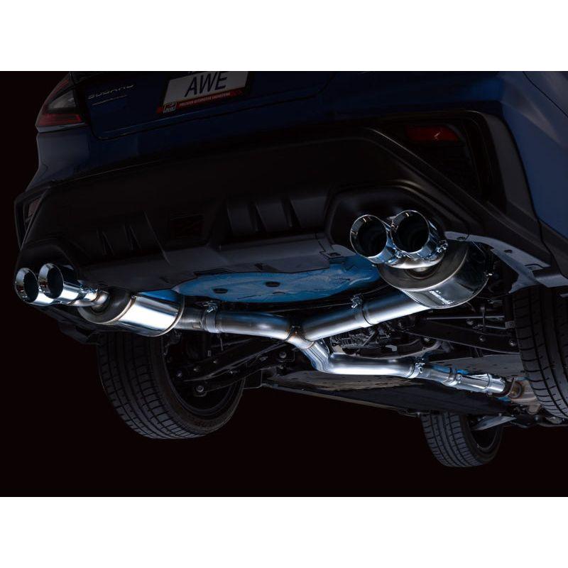 AWE Tuning 2022+ VB Subaru WRX Touring Edition Exhaust - Chrome Silver Tips - The Coin Has A Say