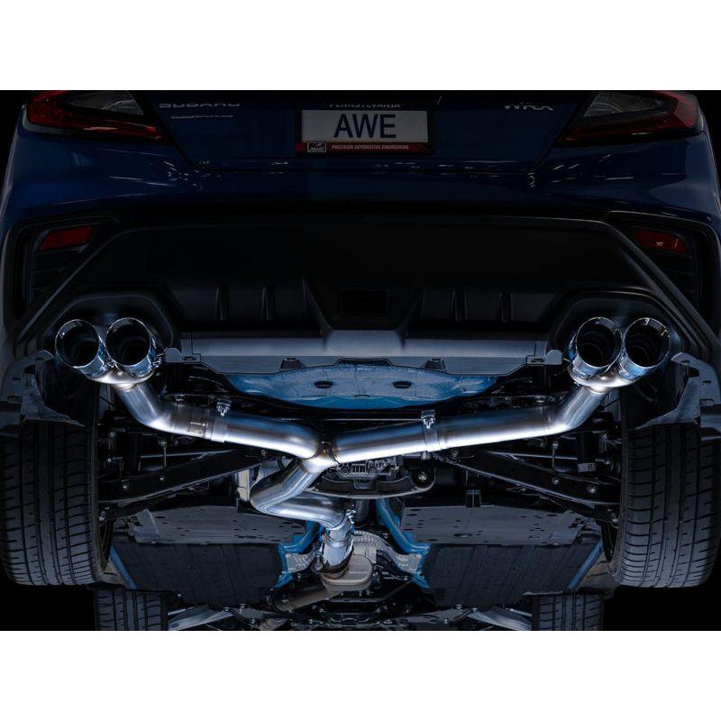AWE Tuning 2022+ VB Subaru WRX Track Edition Exhaust - Chrome Silver Tips - The Coin Has A Say