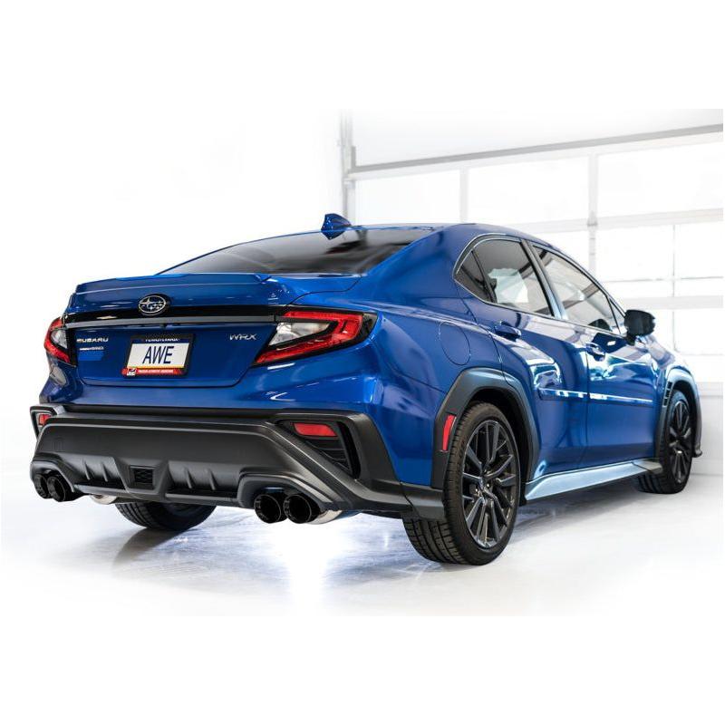 AWE Tuning 2022+ VB Subaru WRX Track Edition Exhaust - Diamond Black Tips - The Coin Has A Say