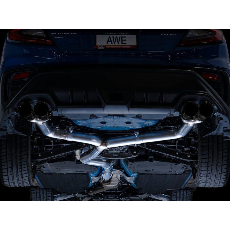 AWE Tuning 2022+ VB Subaru WRX Track Edition Exhaust - Diamond Black Tips - The Coin Has A Say