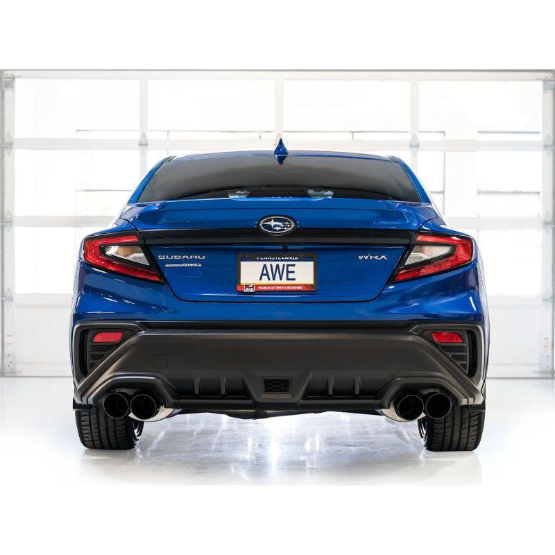 AWE Tuning 2022+ VB Subaru WRX Track Edition Exhaust - Diamond Black Tips - The Coin Has A Say