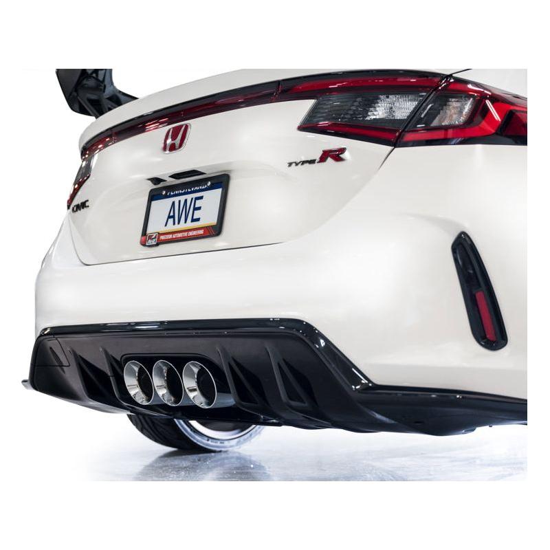 AWE Tuning 2023+ Honda Civic Type R FL5 Track Edition Exhaust w/ Triple Chrome Silver Tips - The Coin Has A Say