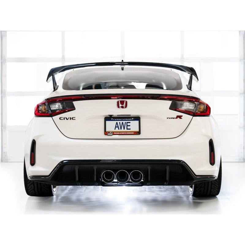 AWE Tuning 2023+ Honda Civic Type R FL5 Track Edition Exhaust w/ Triple Chrome Silver Tips - The Coin Has A Say