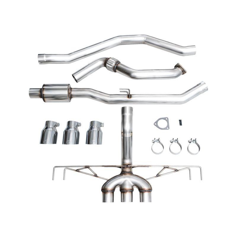 AWE Tuning 2023+ Honda Civic Type R FL5 Track Edition Exhaust w/ Triple Chrome Silver Tips - The Coin Has A Say