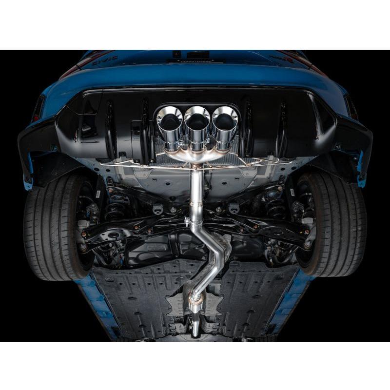 AWE Tuning 2023+ Honda Civic Type R FL5 Track Edition Exhaust w/ Triple Chrome Silver Tips - The Coin Has A Say