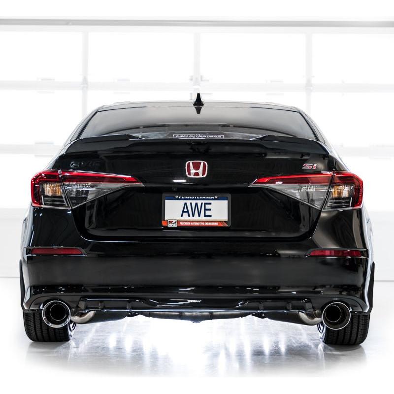 AWE Tuning 22+ Honda Civic Si/Acura Integra Track Edition Catback Exhaust - Dual Chrome Silver Tips - The Coin Has A Say