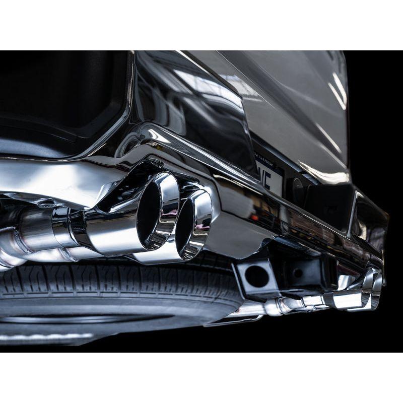 AWE Tuning 4th Gen GM 1500 5.3L 0FG Catback Split Rear Exit (w/ Bumper Cutouts) - Quad Chrome Tips - The Coin Has A Say