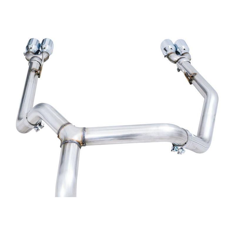 AWE Tuning 4th Gen GM 1500 5.3L 0FG Catback Split Rear Exit (w/ Bumper Cutouts) - Quad Chrome Tips - The Coin Has A Say
