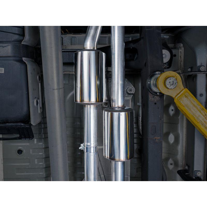 AWE Tuning 4th Gen GM 1500 6.2L 0FG Catback Split Rear Exit (w/ Bumper Cutouts) - Quad Chrome Tips - The Coin Has A Say