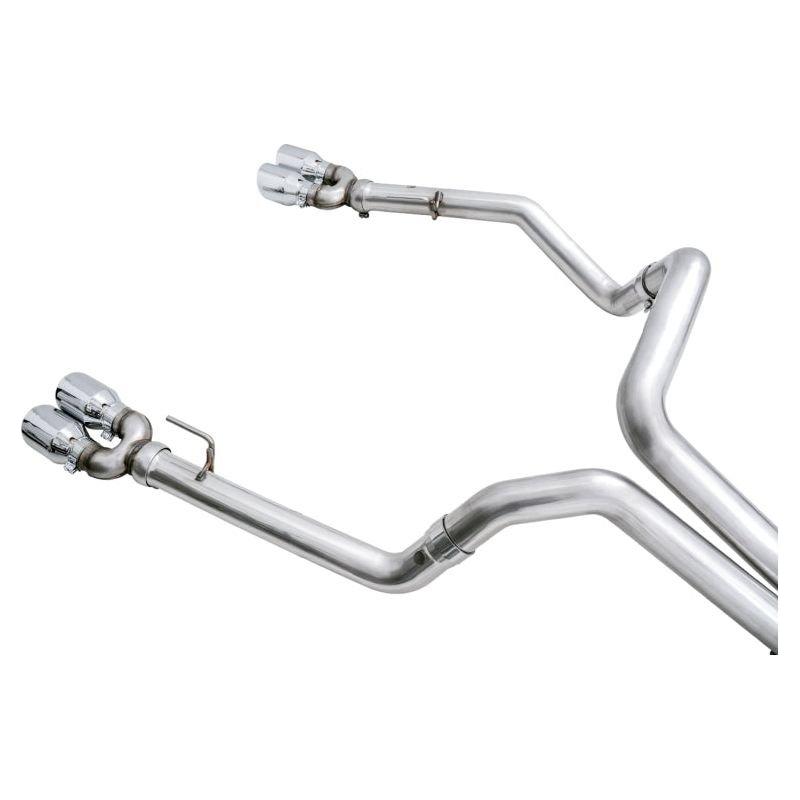 AWE Tuning 4th Gen GM 1500 6.2L 0FG Catback Split Rear Exit (w/ Bumper Cutouts) - Quad Chrome Tips - The Coin Has A Say