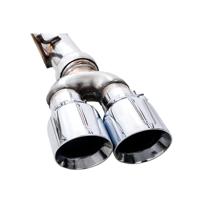 AWE Tuning 4th Gen GM 1500 6.2L 0FG Catback Split Rear Exit (w/ Bumper Cutouts) - Quad Chrome Tips - The Coin Has A Say
