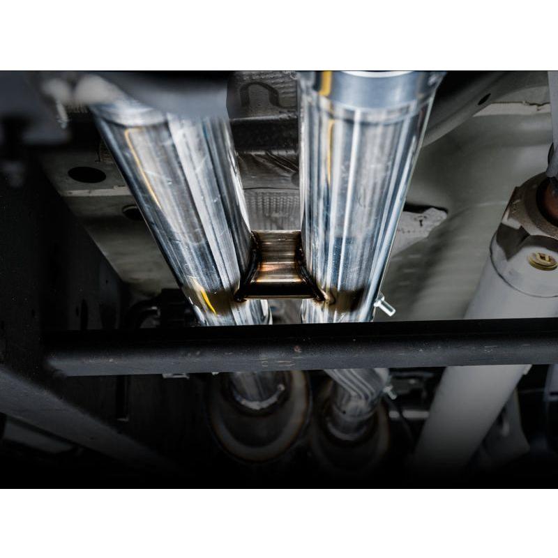 AWE Tuning 4th Gen GM 1500 6.2L 0FG Catback Split Rear Exit (w/ Bumper Cutouts) - Quad Chrome Tips - The Coin Has A Say
