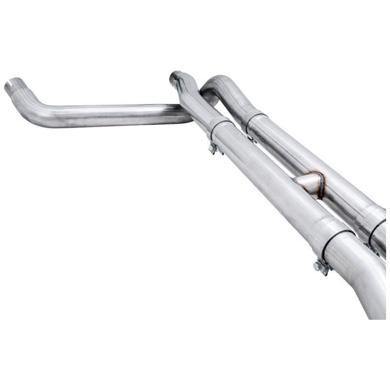 AWE Tuning 4th Gen GM 1500 6.2L 0FG Catback Split Rear Exit (w/ Bumper Cutouts) - Quad Diamond Tips - The Coin Has A Say