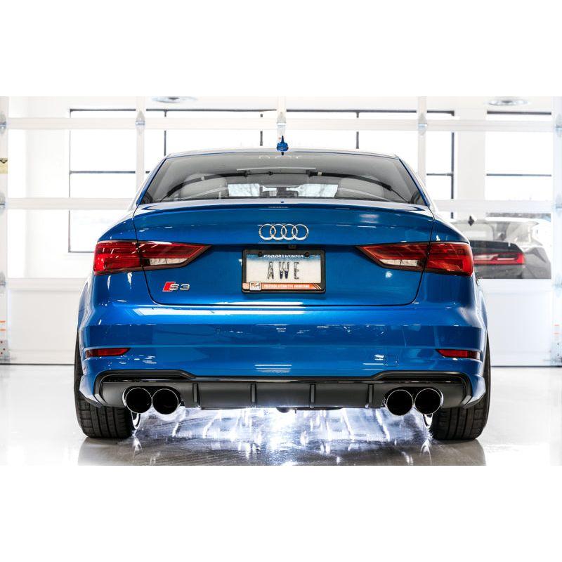 AWE Tuning Audi 8V S3 SwitchPath Exhaust w/Diamond Black Tips 102mm - The Coin Has A Say