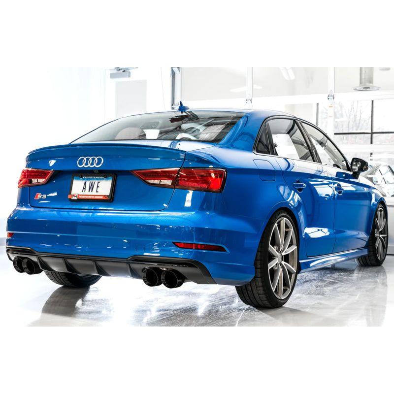 AWE Tuning Audi 8V S3 Track Edition Exhaust w/Diamond Black Tips 102mm - The Coin Has A Say