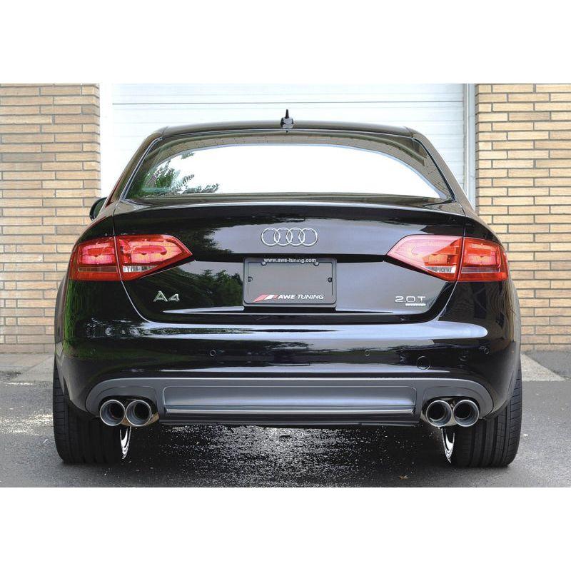 AWE Tuning Audi B8 A4 Touring Edition Exhaust - Quad Tip Polished Silver Tips - Does Not Fit Cabrio - The Coin Has A Say
