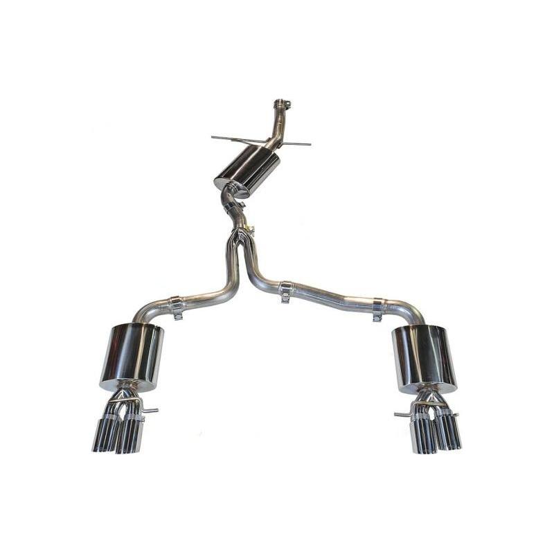 AWE Tuning Audi B8 A5 2.0T Touring Edition Exhaust - Quad Outlet Polished Silver Tips - The Coin Has A Say