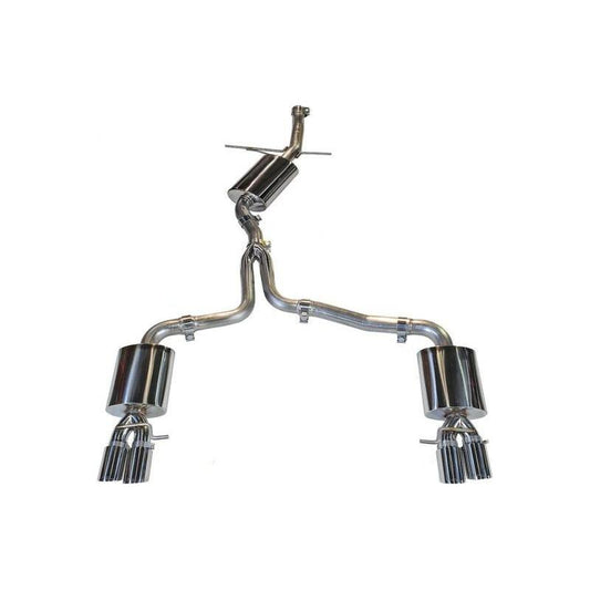 AWE Tuning Audi B8 A5 2.0T Touring Edition Exhaust - Quad Outlet Polished Silver Tips - The Coin Has A Say