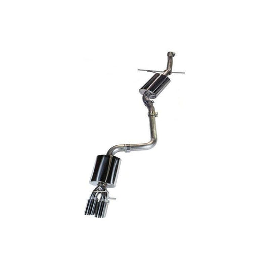 AWE Tuning Audi B8 A5 2.0T Touring Edition Single Outlet Exhaust - Polished Silver Tips - The Coin Has A Say