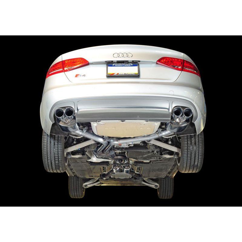 AWE Tuning Audi B8 / B8.5 S4 3.0T Touring Edition Exhaust - Chrome Silver Tips (90mm) - The Coin Has A Say