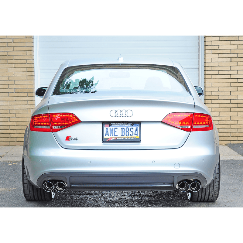 AWE Tuning Audi B8 / B8.5 S4 3.0T Touring Edition Exhaust - Chrome Silver Tips (90mm) - The Coin Has A Say