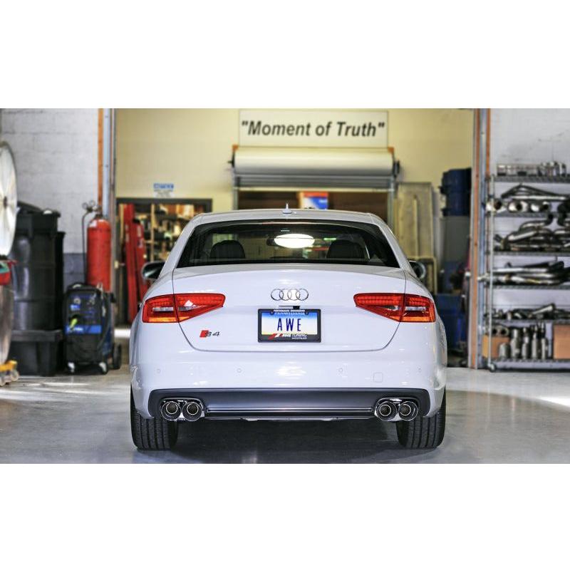 AWE Tuning Audi B8.5 S4 3.0T Touring Edition Exhaust System - Chrome Silver Tips (102mm) - The Coin Has A Say