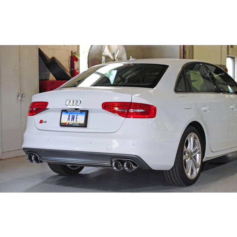 AWE Tuning Audi B8.5 S4 3.0T Track Edition Exhaust - Chrome Silver Tips (102mm) - The Coin Has A Say