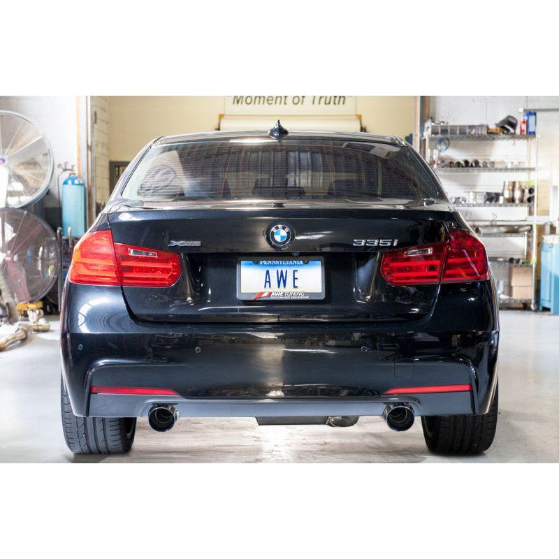 AWE Tuning BMW F3X 335i/435i Touring Edition Axle-Back Exhaust - Chrome Silver Tips (102mm) - The Coin Has A Say