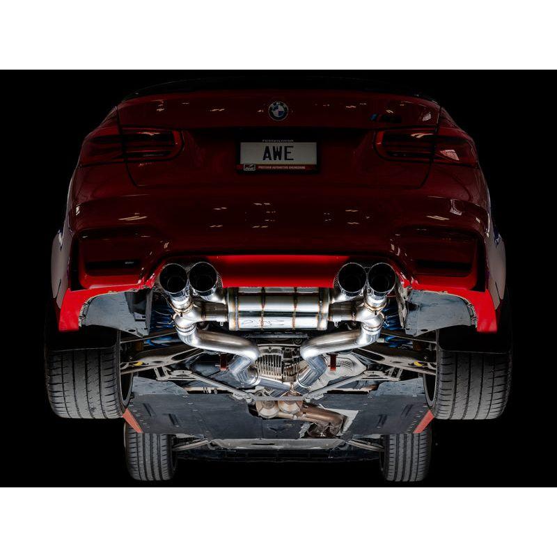 AWE Tuning BMW F8X M3/M4 SwitchPath Catback Exhaust - Chrome Silver Tips - The Coin Has A Say