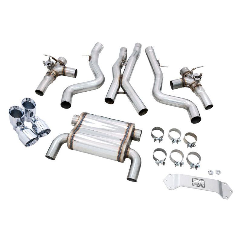AWE Tuning BMW F8X M3/M4 SwitchPath Catback Exhaust - Chrome Silver Tips - The Coin Has A Say