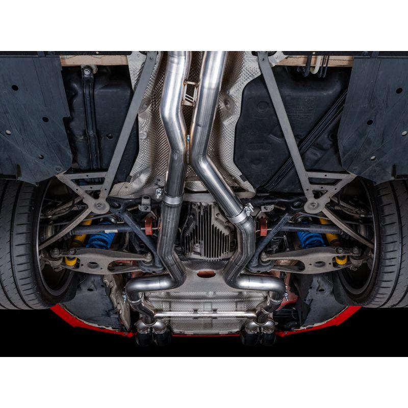 AWE Tuning BMW F8X M3/M4 Track Edition Catback Exhaust - Diamond Black Tips - The Coin Has A Say